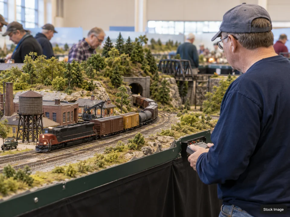 Local Loco Model Railroad Club Train Show: Model Train Shows in New Harmony, Indiana, Indiana (operating layout scene)