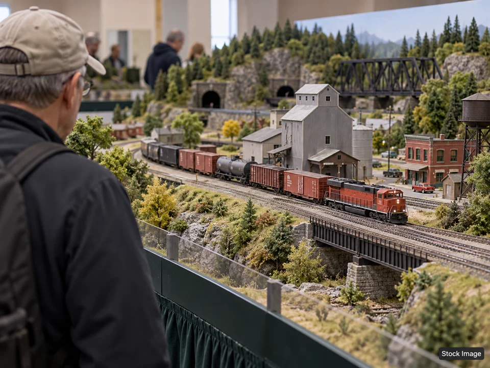 49th Annual Gaithersburg Railroad, Steamship, and Transportation Artifacts Show: Model Train Shows in Gaithersburg, Maryland (operating layout scene)