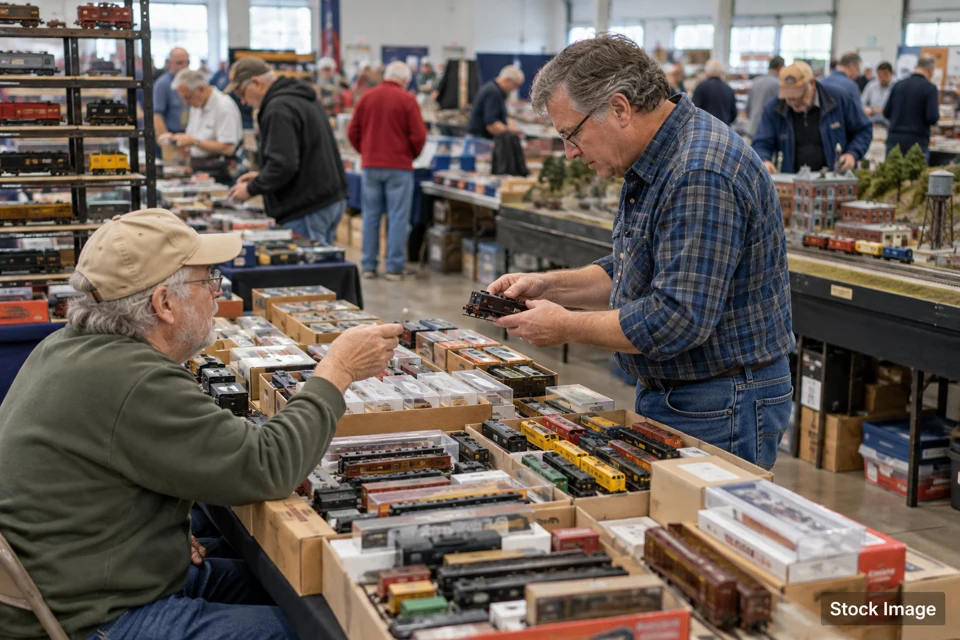 Train meet/swap — train meet/swap exhibits and activities scene